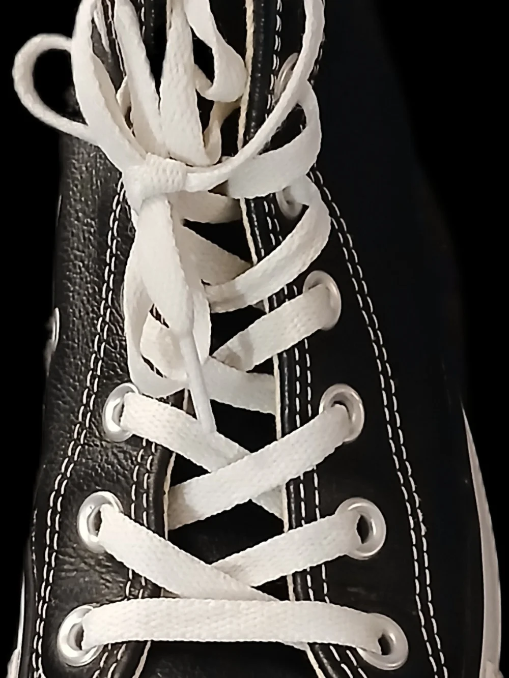 Converse All Star Chuck Taylor Black Leather High Tops - Picture 3 of 6